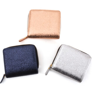 非公開: 【Nananoel】sultan　シワメタリックレザーラウンド二つ折り財布　