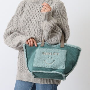 非公開: COOCO SMILEY/コーデュロイ刺繍トートバッグ