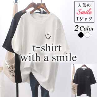 Tシャツ レディース 半袖 カジュアル スマイル